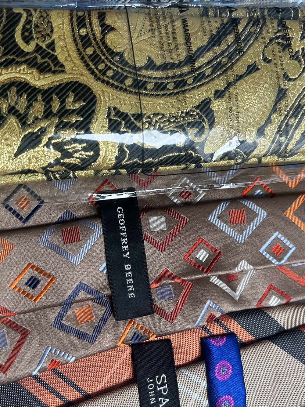 Assorted Men's Necktie Pack - Blue, Black, Tan, Orange, Brown 6ct. - Picture 4 of 13